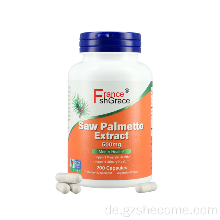 Saw Palmetto -Kapseln verringern die Unterstützung der Entzündung der Prostata -Unterstützung